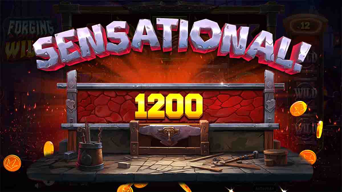 Forging Wilds slot game by Pragmatic Play, 1200 Sensational win