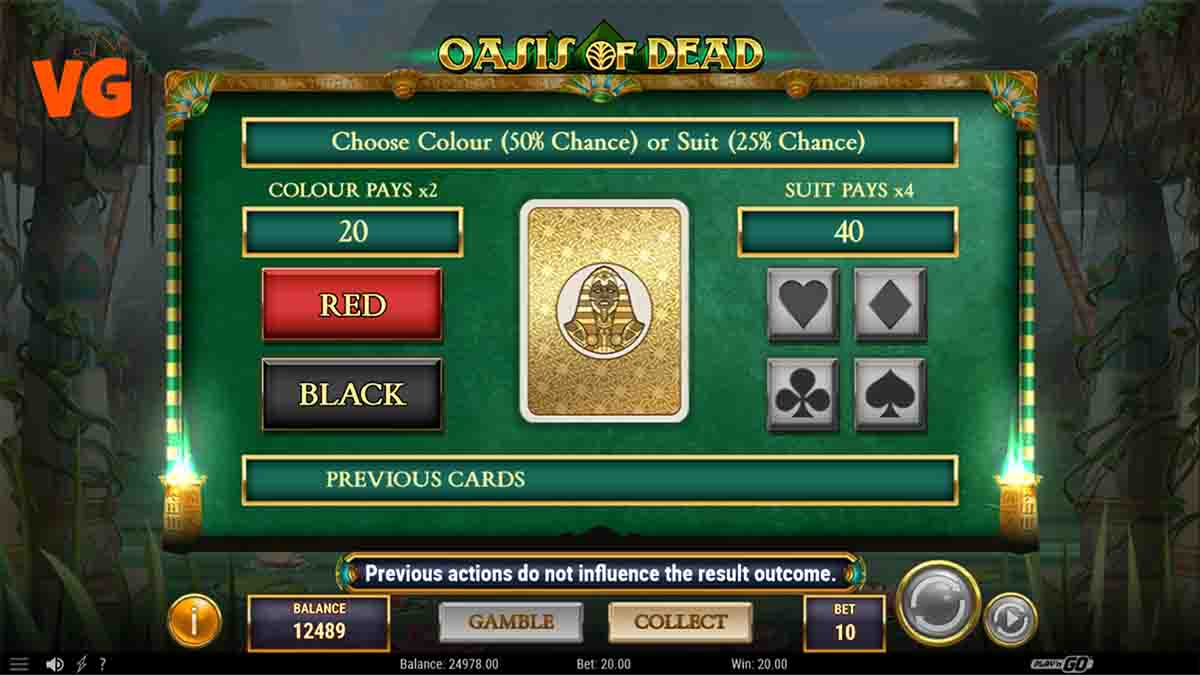 Oasis Of Dead slot game by Playn GO, gamble win