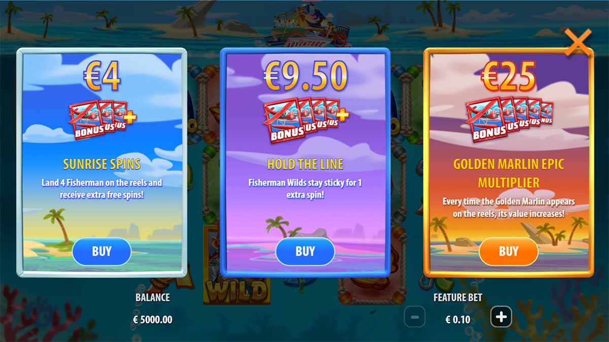 Epic Fish Adventure slot game by Quickspin featuring bonus buy