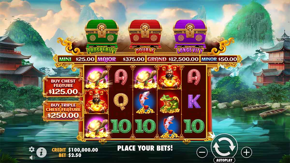 Chests of Cai Shen slot game by Pragmatic Play, Base Game view