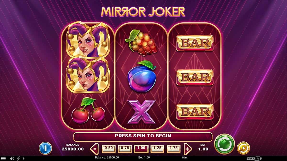 Mirror Joker slot game by Play'n GO, Base Game view