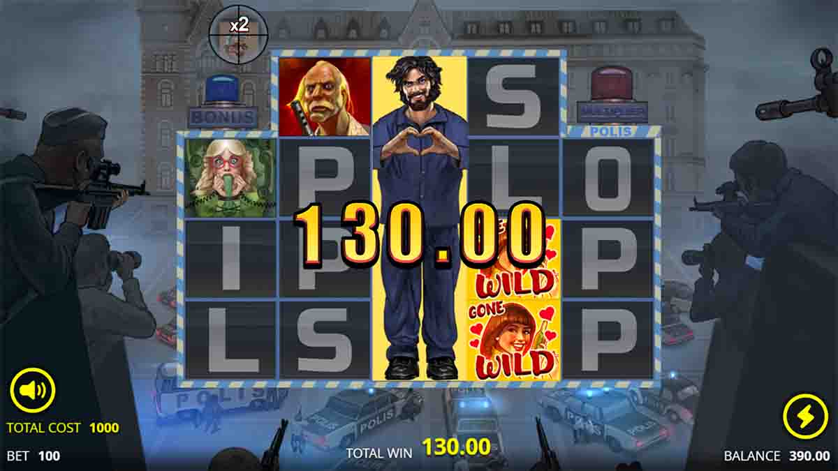 Stockholm Syndrome slot game by Nolimit City, Win 130