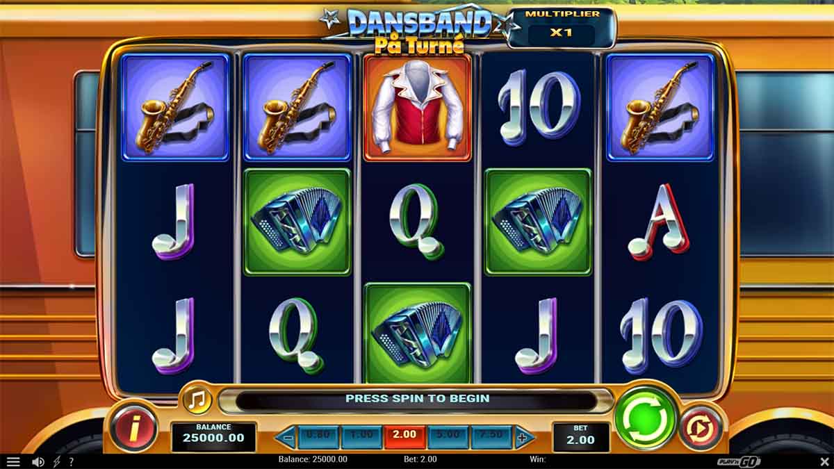 Dansband På Turné slot game by Play'n GO, Base Game view