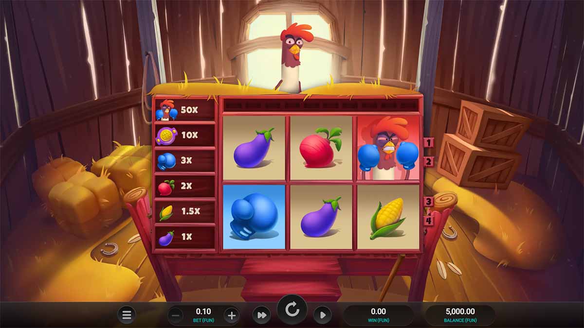 Feather Fury slot game by Relax Gaming, Base Game view