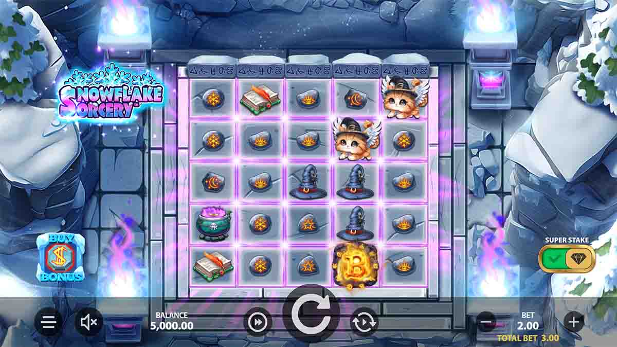 Snowflake Sorcery slot game by Stakelogic, Base game