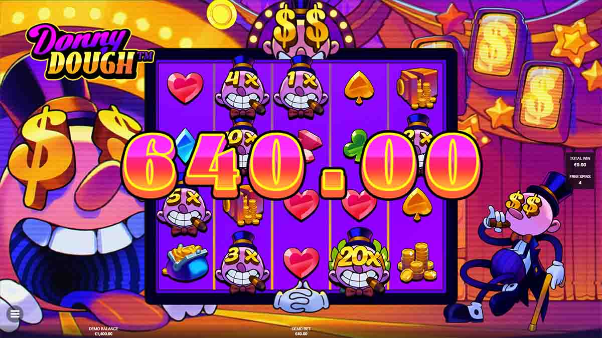 Donny Dough slot game by Hacksaw Gaming, €640 win