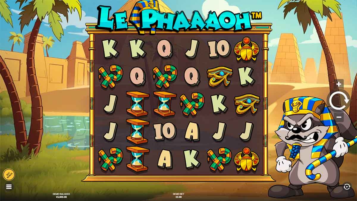 Le Pharaoh slot game by Hacksaw Gaming, Base Game view