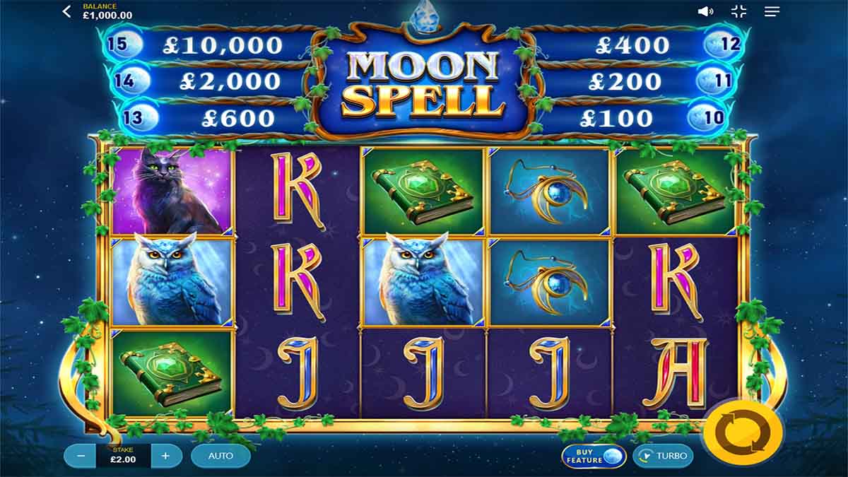 Moon Spell slot game by Red Tiger, Base Game view