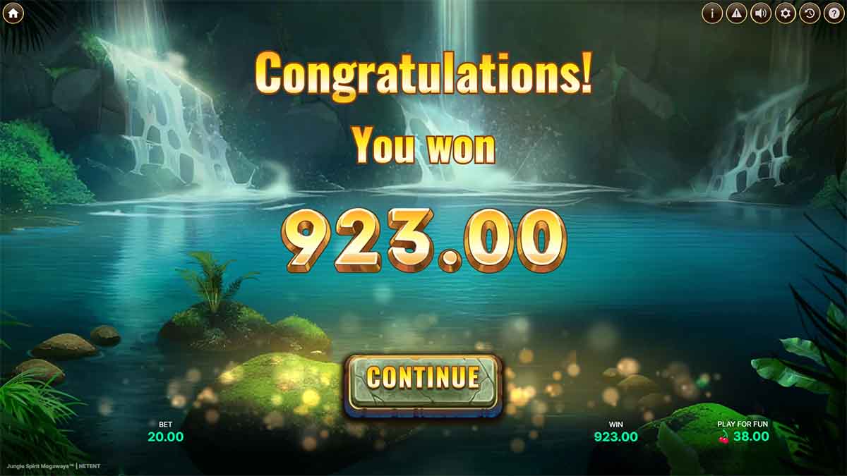 jungle-spirit-megaways-slot-game-by-netent-base-game-showing-total-win-of-923.00-from-12-free-spins