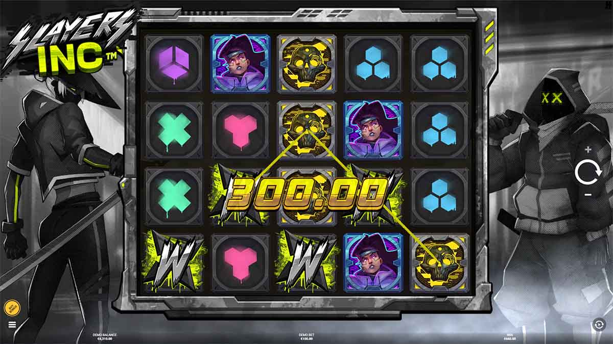 slayers-inc-slot-game-by-hacksaw-gaming-showing-win-of-300