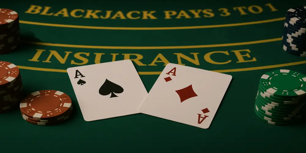 double ace on blackjack table