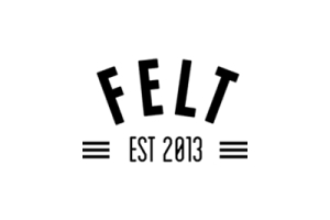 Felt logo with uppercase FELT black text with EST 2013 text below