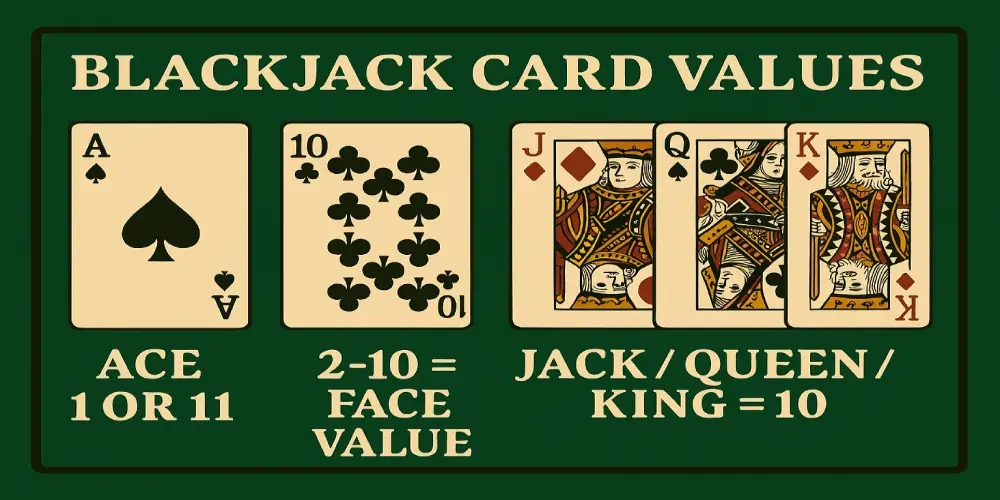 blackjack card values shown on the image