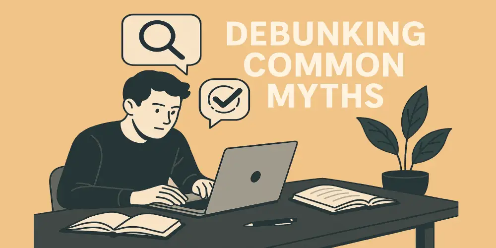 showing text debunking common myths