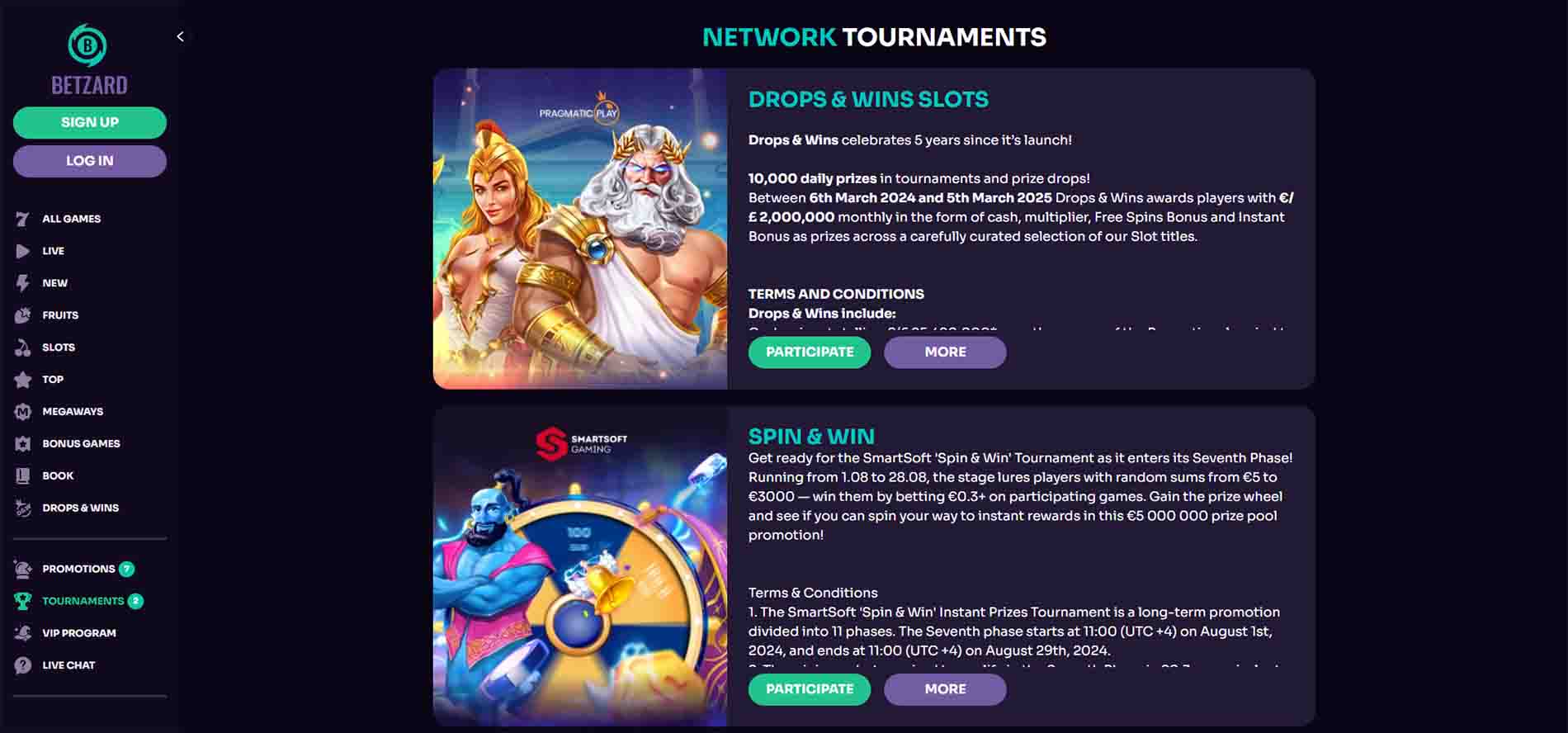 BETZARD  Casino Tournaments | Vistagamble