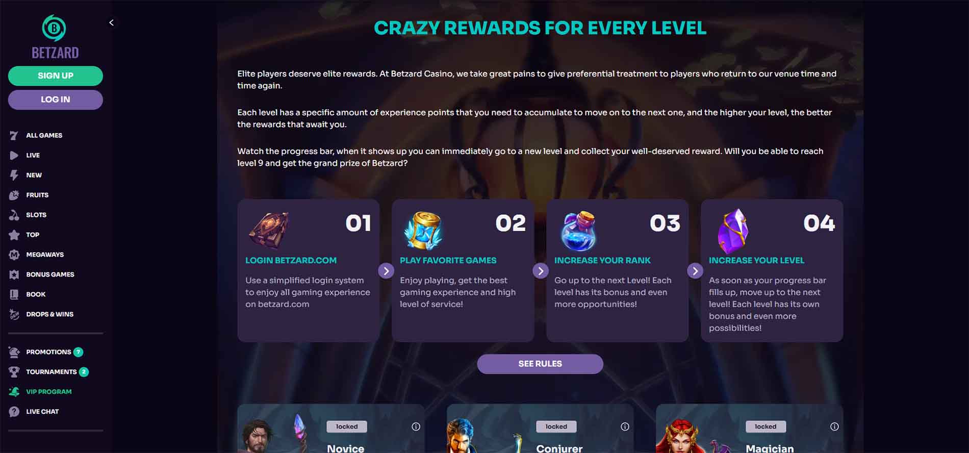 BETZARD  Casino VIP Program