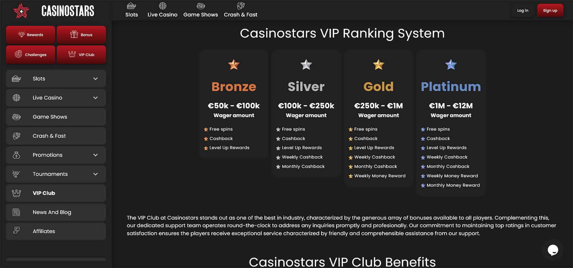 Casinostars Vip Program