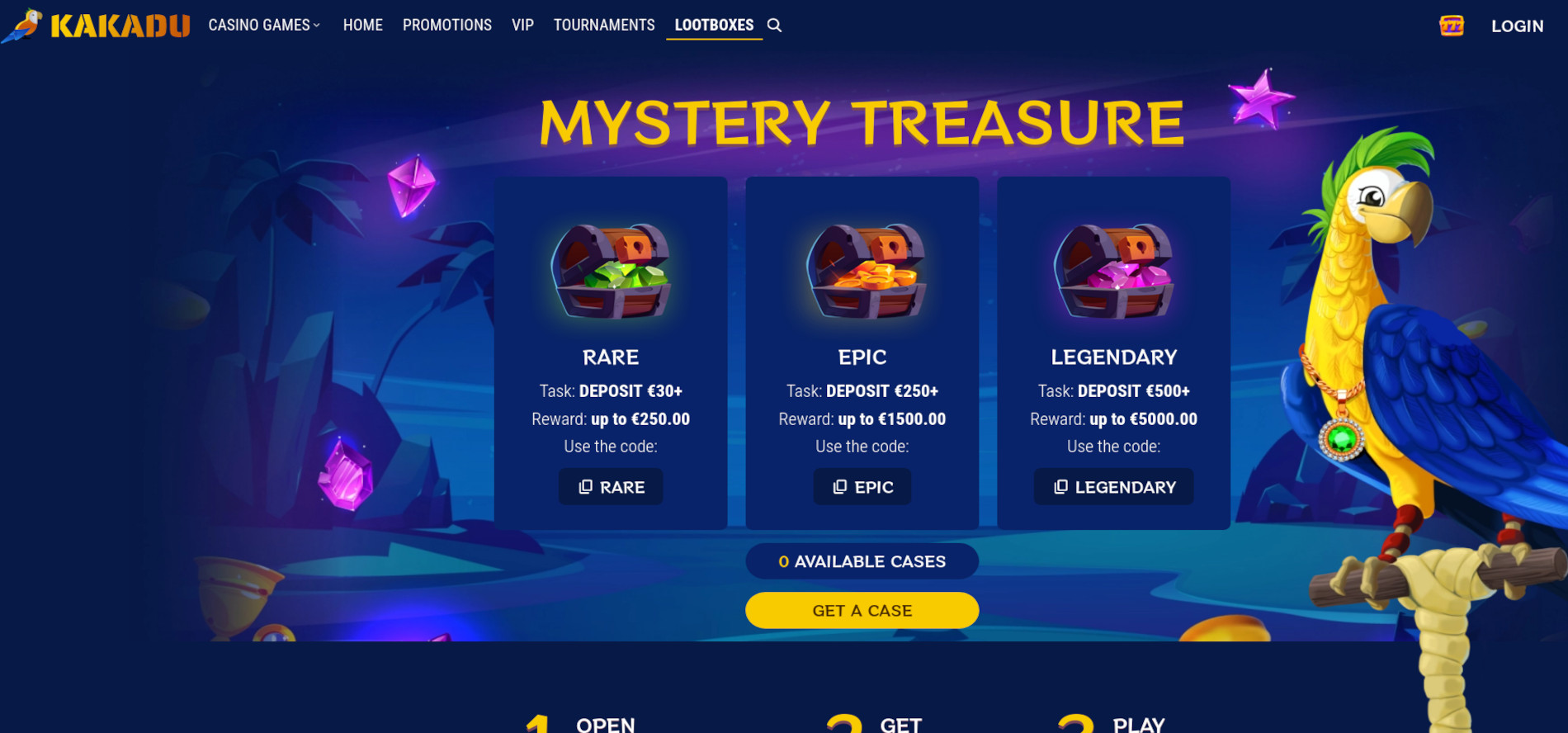 Kakadu online casino lootboxes