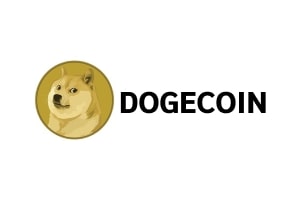 Dogecoin logo, features a Shiba Inu dog with a slightly tilted head, inspired by the Doge meme, typically presented with the text DogeCoin in bold letters