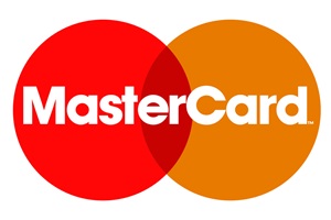 Mastercard logo with two overlapping circles, one red on the left and one orange on the right