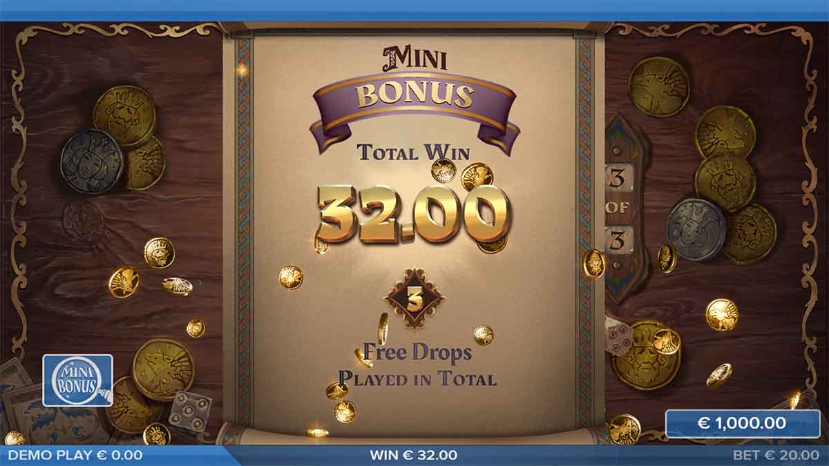 Cluster Kingdom slot game by ELK Studios, showing Total Win of €32.00