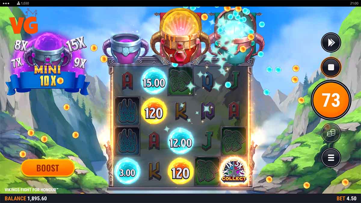 Vikings Fight For Honour slot game by Foxium, collect