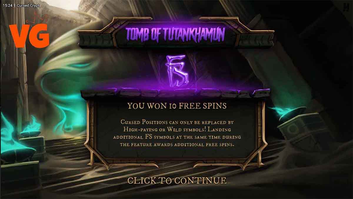 Cursed Crypt Thomb of Tuthankamun Bonus Win