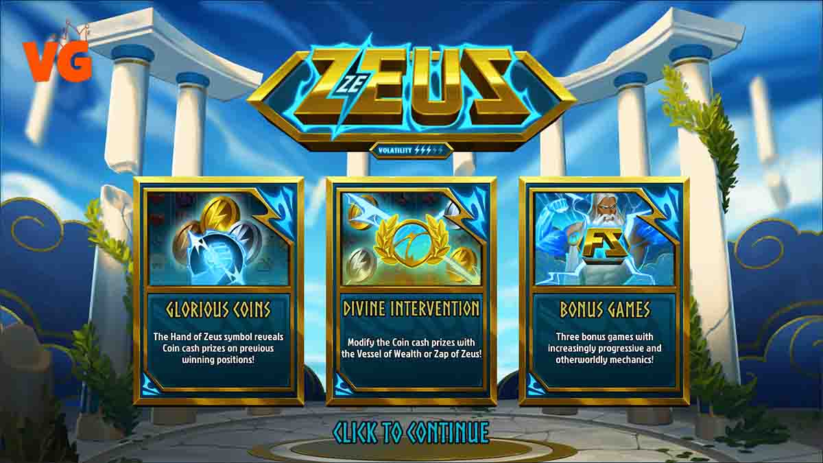 Ze Zeus slot game by Hacksaw Gaming, base game view