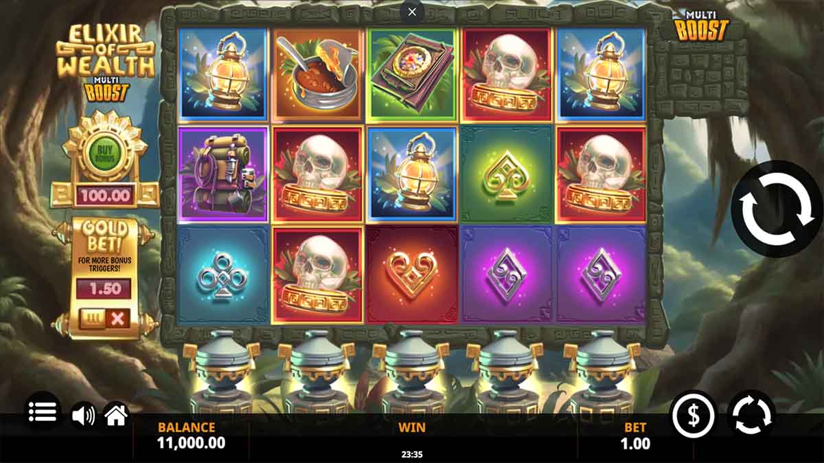 Elixir of Wealth slot game by Jelly, Base Game view