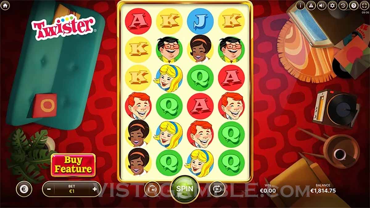 Twister slot game by NetEnt, Base Game view