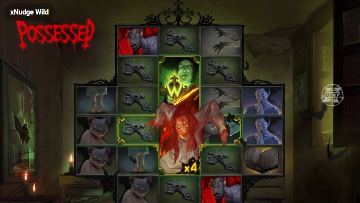 Possessed slot game by pragmatic play, xNudge wild