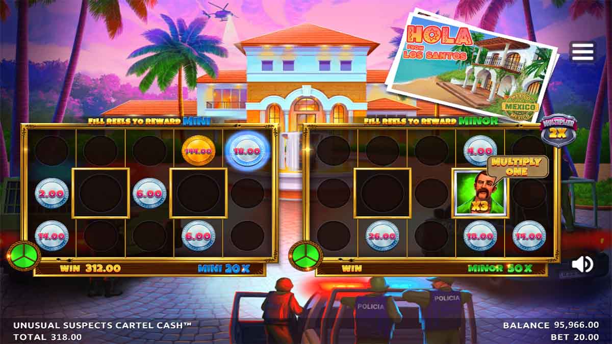 Unusual Suspects Cartel Cash slot game by Northern Lights Gaming, Free Spins Game