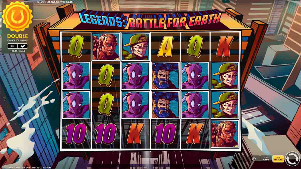 Legends Battle Of Earth slot game by Octoplay,Base Game view