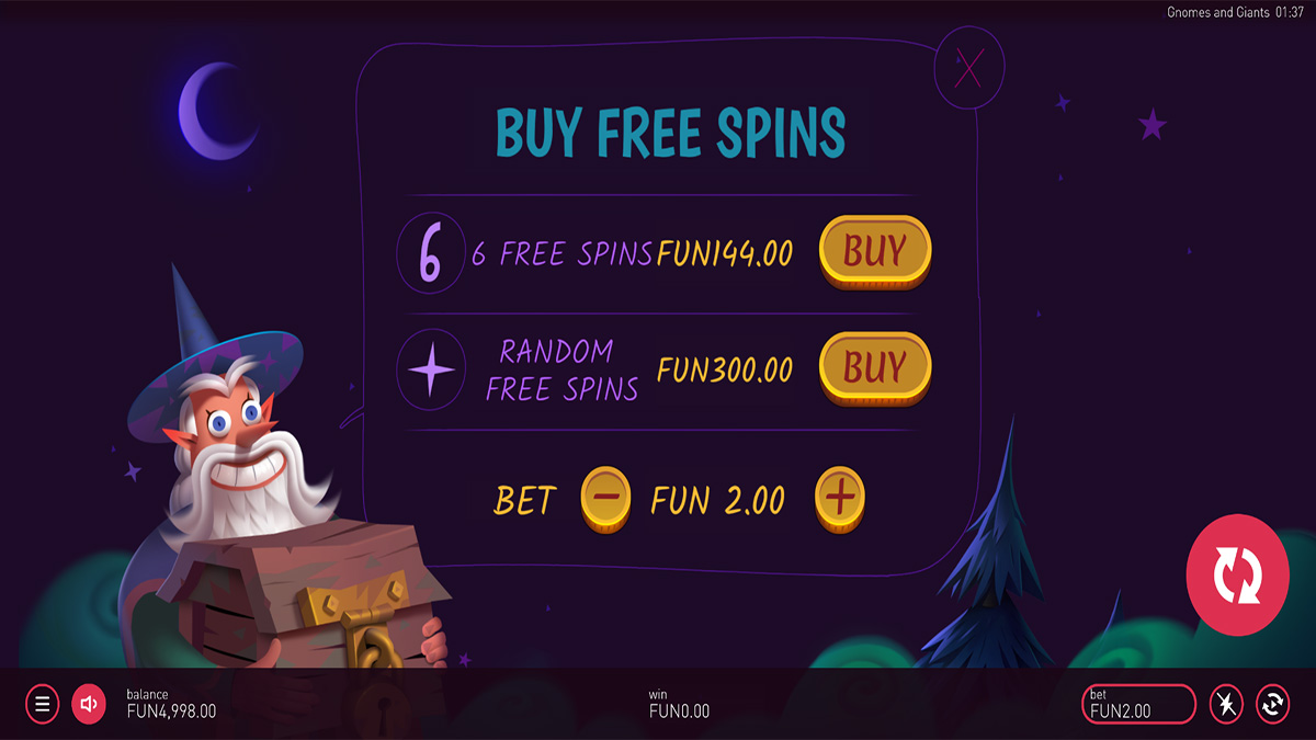 Gnomes and Gians slot by Peter and Sons, buy free spins