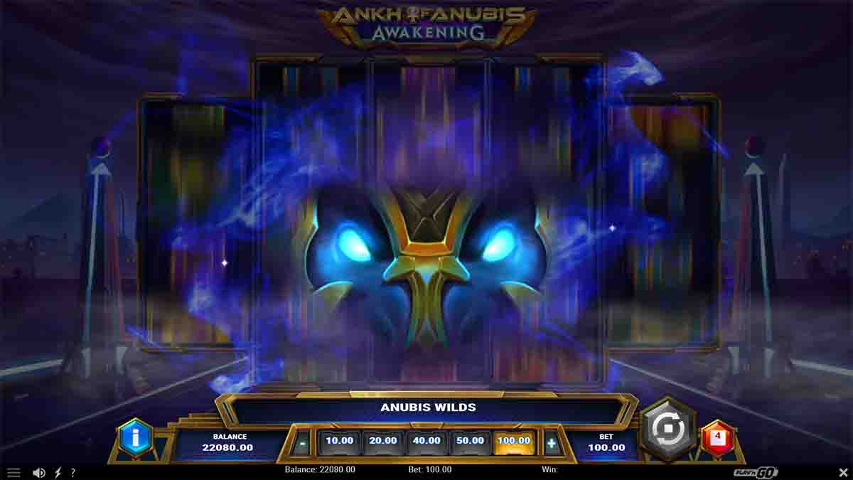 Ankh of Anubis Awakening slot game by Playn GO, Anubis wilds