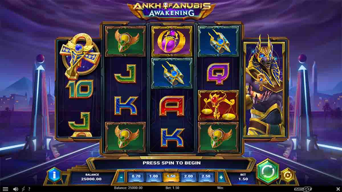 Ankh of Anubis Awakening slot game by Playn GO, base game