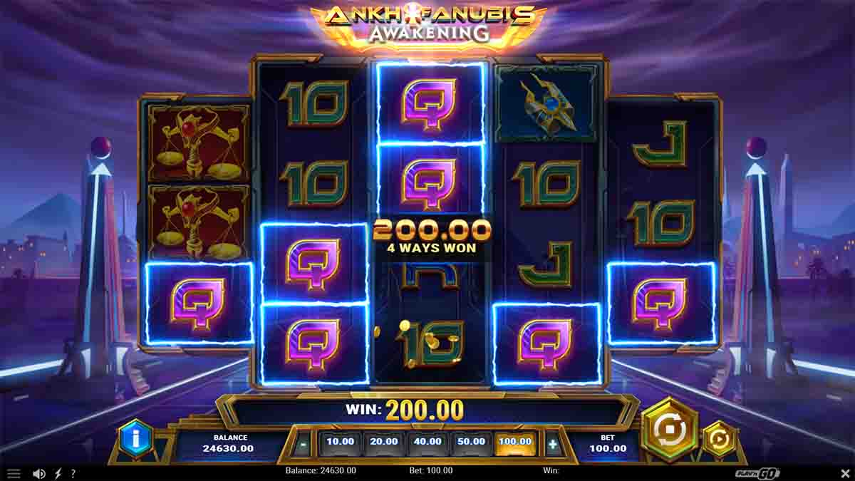 Ankh of Anubis Awakening slot game by Playn GO, 4 ways 200 win