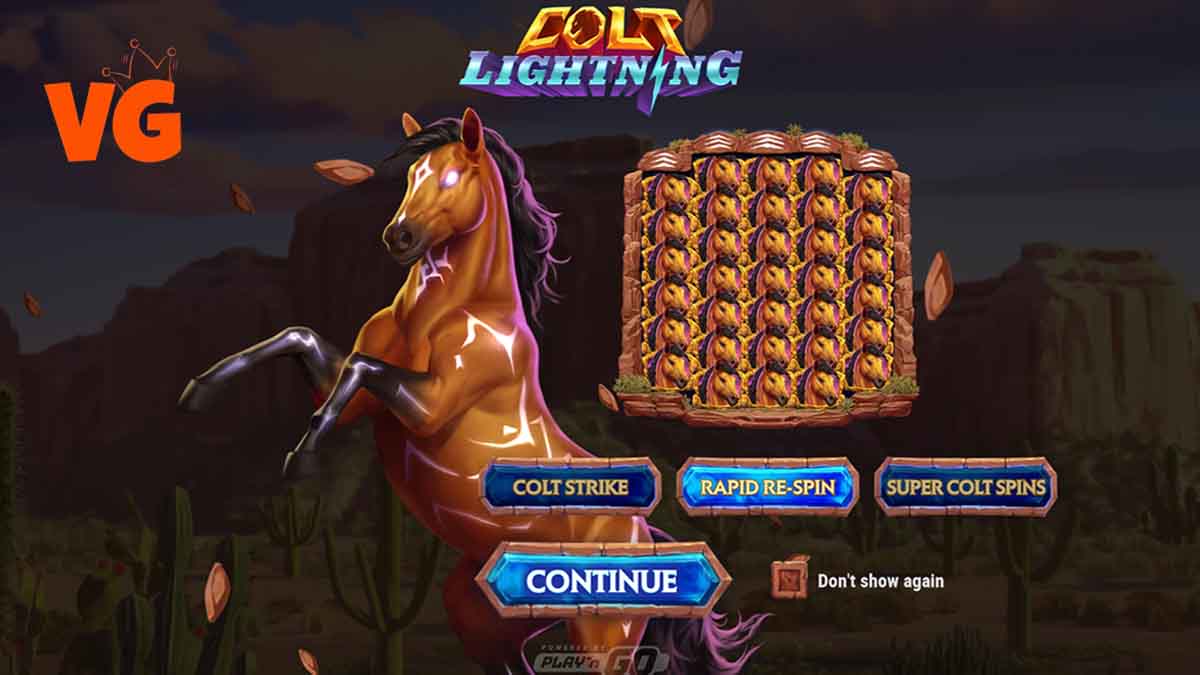 Colt Lightning Firestorm slot game by Playn GO, base game view