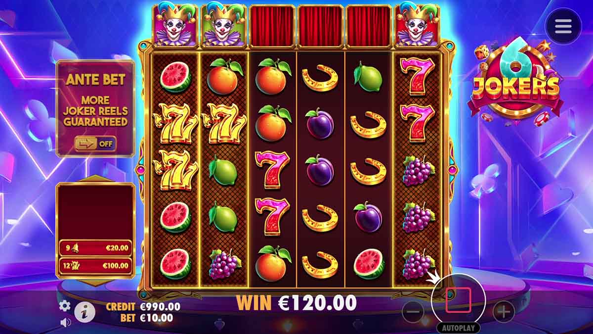 6 Jokers slot game by Pragmatic Play, base game play