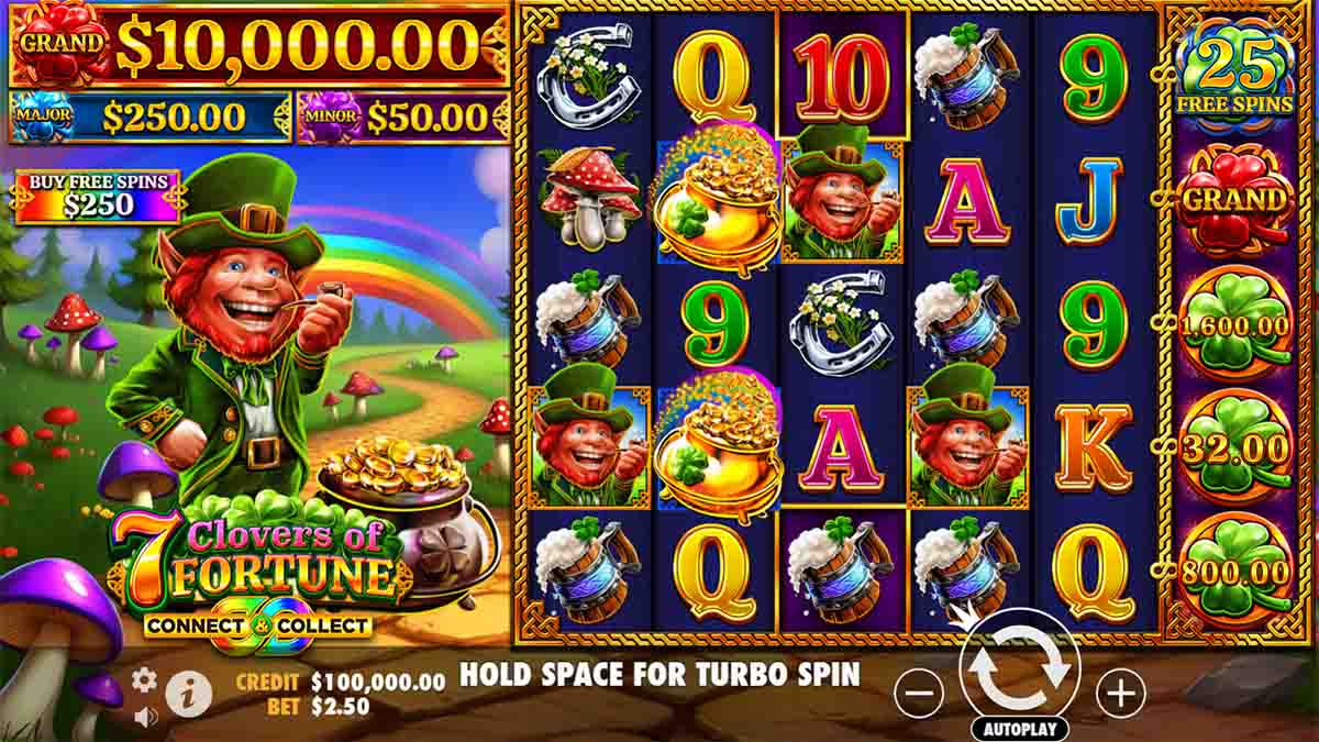 7 Clovers of Fortune slot game by Pragmatic Play, Base Game view