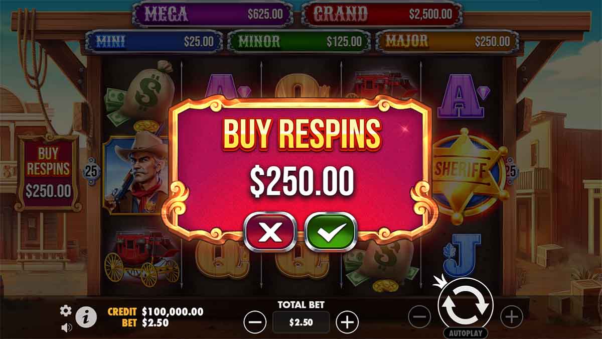 Badge Blitz slot game by Pragmatic Play featuring Buy Respins feature