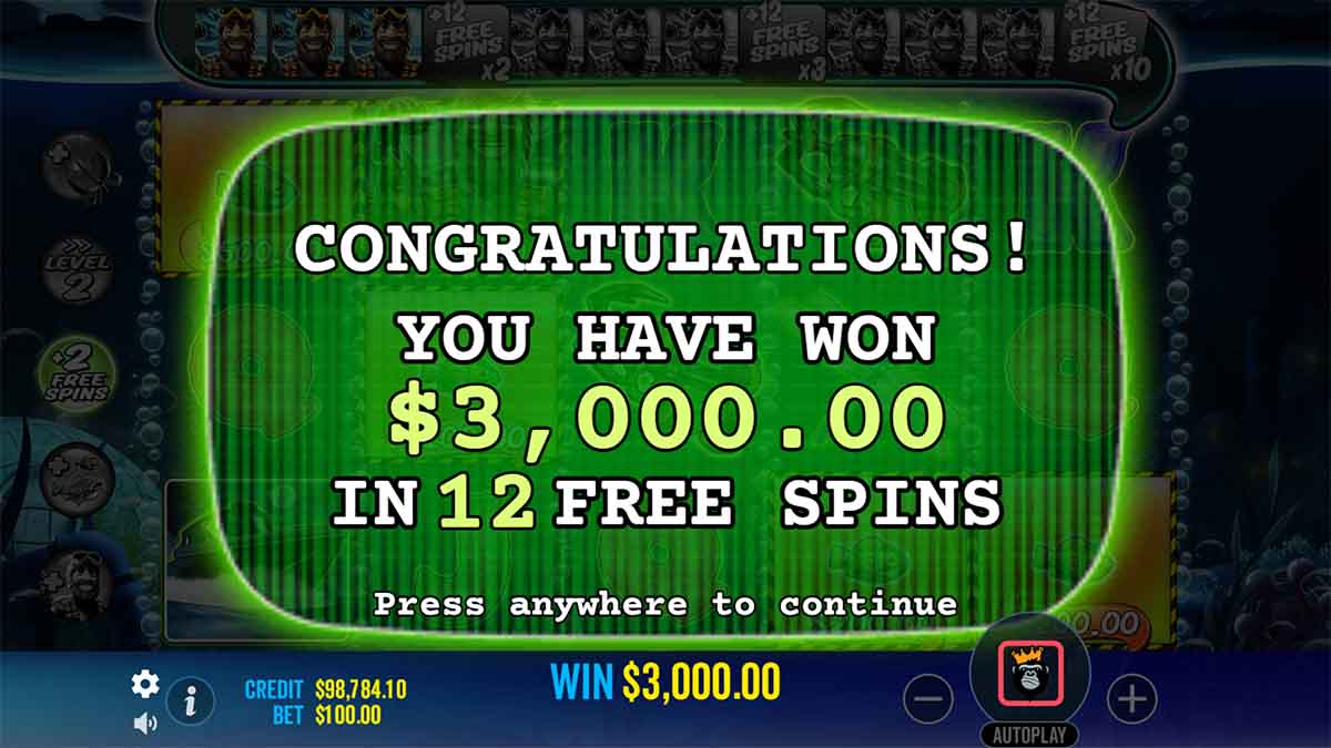 Big Bass Fishing Mission slot game by Pragmatic Play, showing Total Win of 3,000 from Free Spins