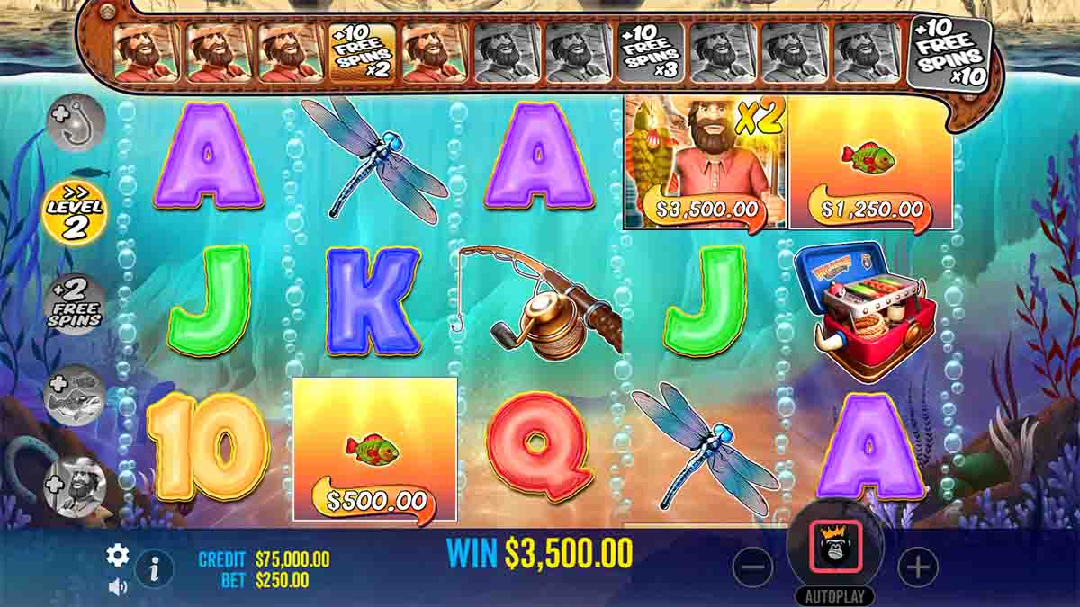 Big Bass Splash slot game by Pragmatic Play, showin Win of 3,500 from Free Spins