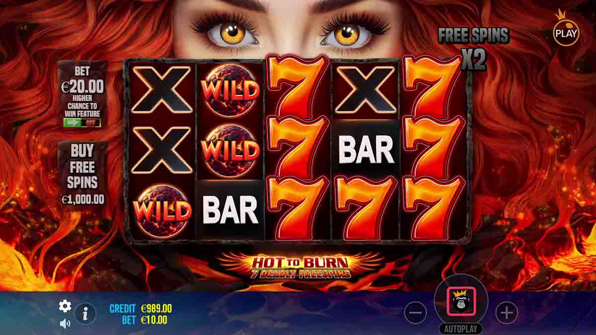 Hot to Burn - 7 Deadly Free Spins slot game by Pragmatic Play, base game