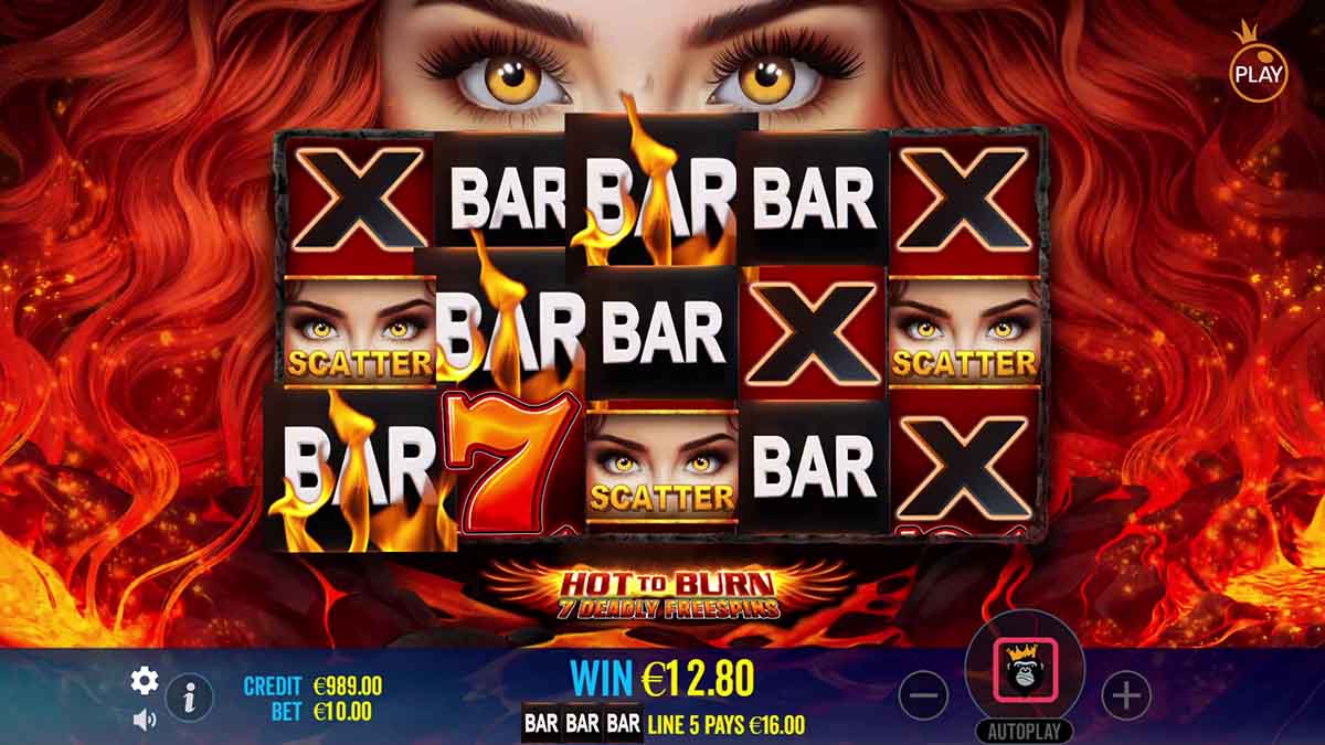 Hot to Burn - 7 Deadly Free Spins slot game by Pragmatic Play, Scatters