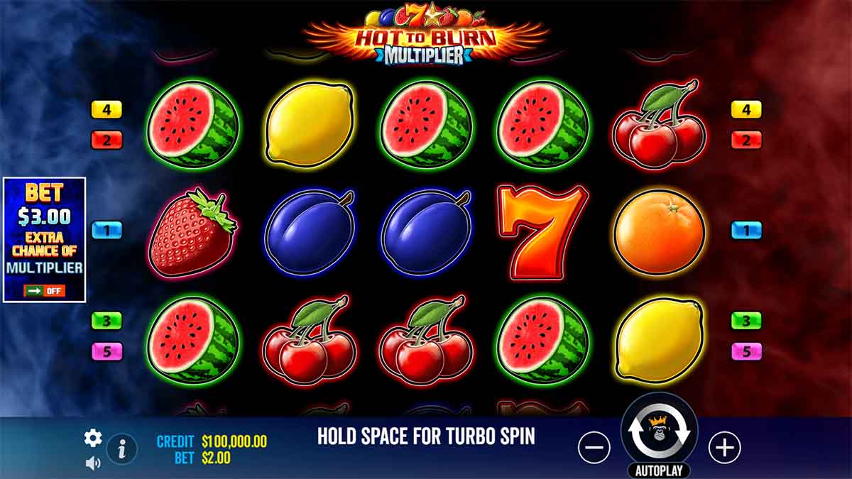 Hot to Burn Multiplier slot game by Pragmatic Play, Base Game view