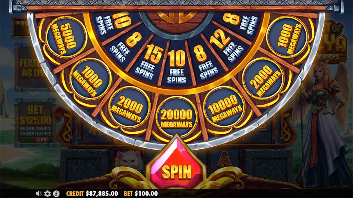 Might of Freya Megaways slot game by Pragmatic Play, Free Spins Wheel