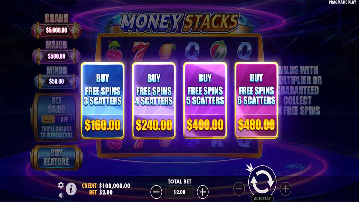 Money Stacks slot game by Pragmatic Play, Buy free spins