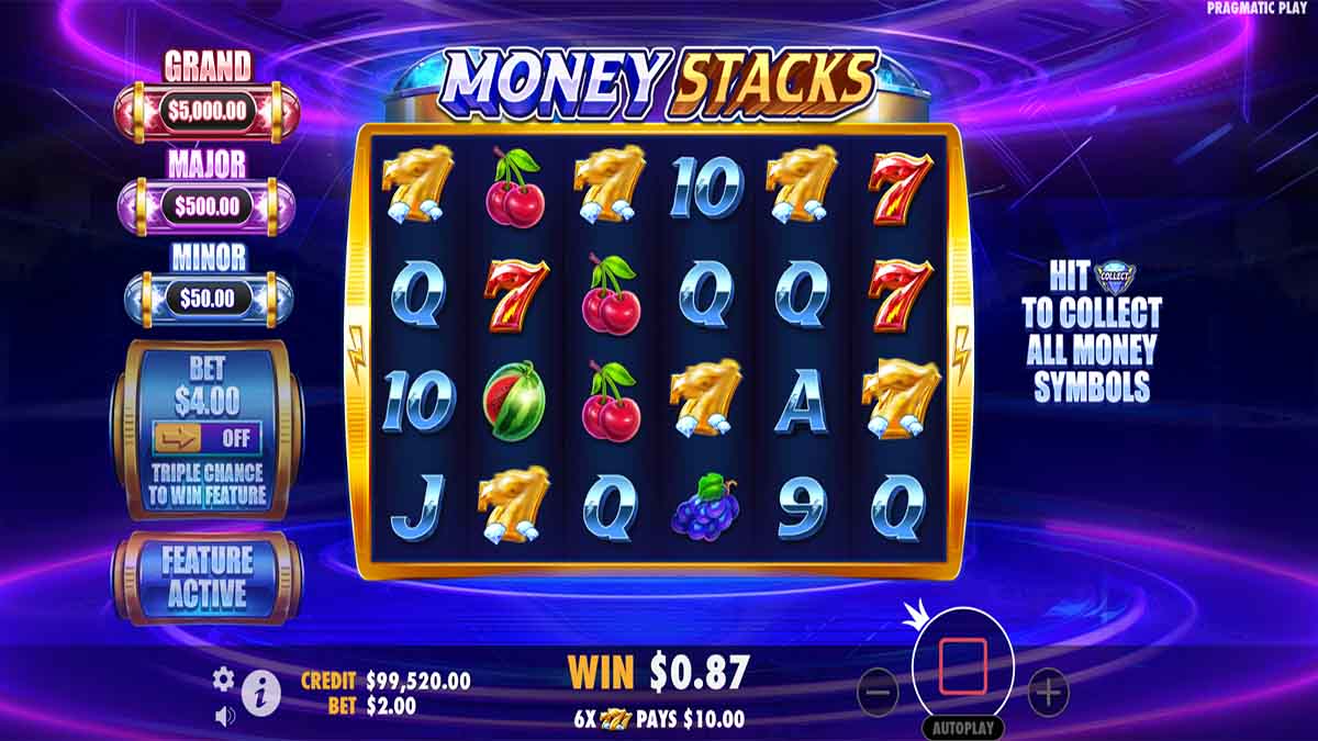 Money Stacks slot game by Pragmatic Play, free spins