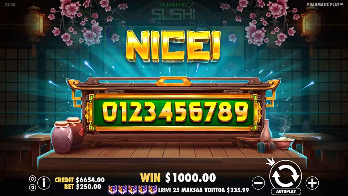 Running Sushi slot game by Pragmatic Play, nice win